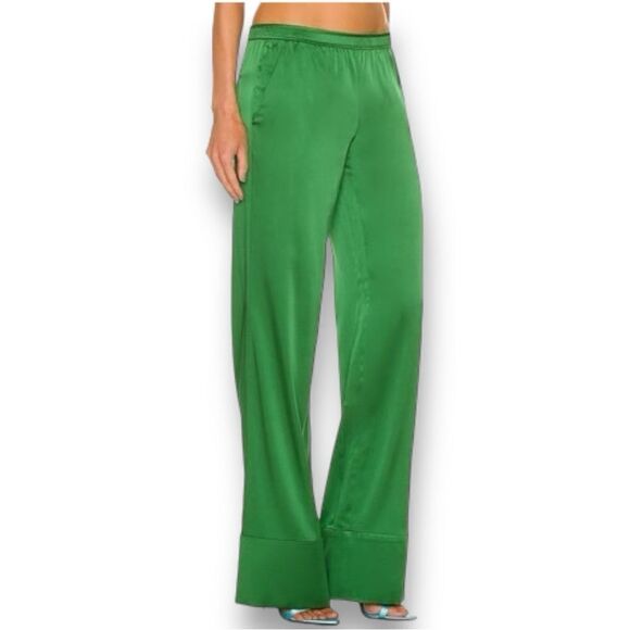 SER.O.YA Women’s Hazel Silk Pants in the Size Large in Amazon Green Color - Picture 4 of 15